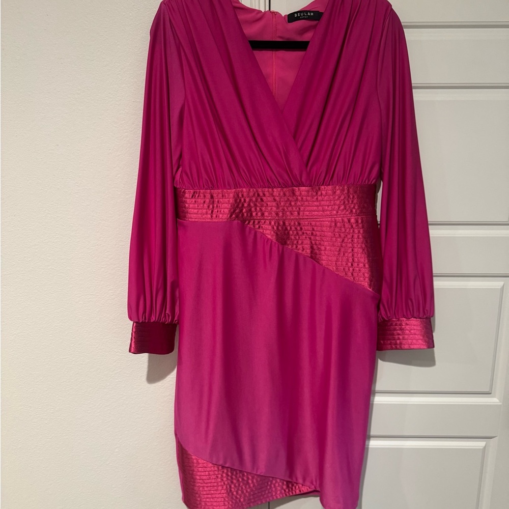 Beulah Beautiful Pink Wrap Dress